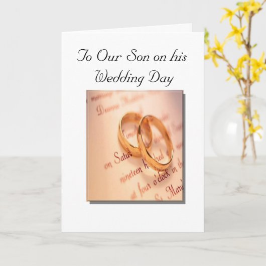 Son and Daughter's Wedding Day Card Kaart (Gele Bloem)