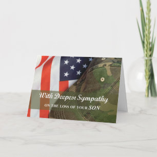 Son Army Military Soldier Sympathie Pet met Vlag Kaart