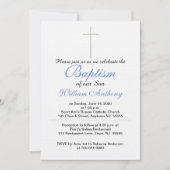 Son Baptism Cross Blue Grey Kaart (Voorkant)