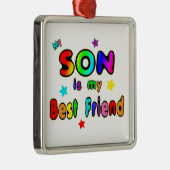 Son Best Friend Metalen Ornament (Rechts)