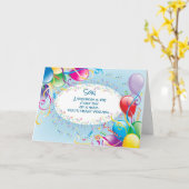 Son Birthday Balloons Kaart (Gele Bloem)