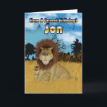 Son Birthday card - Lion en Cub Kaart<br><div class="desc">Son Birthday card - Lion en Cub</div>