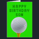 Son Birthday Golf<br><div class="desc">Gelukkige golfverjaardag voor je zoon! Een golfbal op een t-shirt klaar om af te t - shirts! Een geweldige kaart voor elke zoon die van het golfspel houdt.</div>