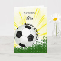 Son Birthday Soccer Card