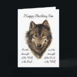 Son Birthday - Wolf en Pack Quote Kaart<br><div class="desc">Voor de kracht van de Wolf is het pak en de kracht van het pak is de Wolf Wolf en Pack Quote - Animal Collectie</div>