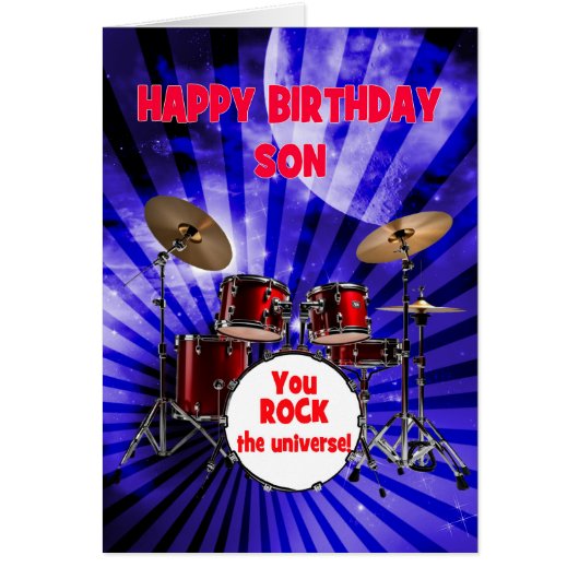 Son Birthday You Rock Drums (Voorkant)