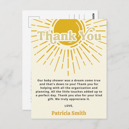 Son Boho Boy Baby shower Dank u Briefkaart (Voorkant / Achterkant)