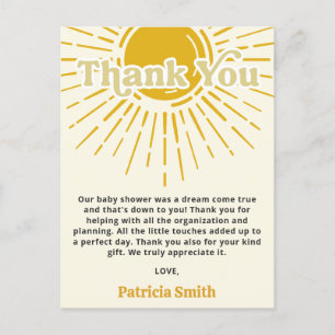 Son Boho Boy Baby shower Dank u Briefkaart