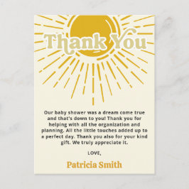 Son Boho Boy Baby shower Dank u Briefkaart