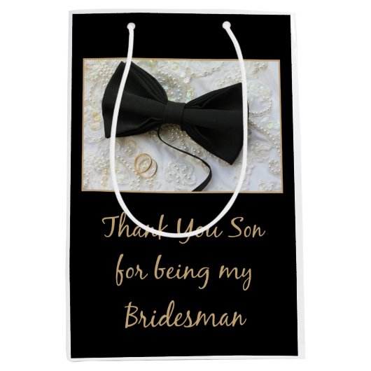 Son Bridesman dank u Medium Cadeauzakje (Voorkant)