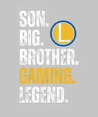 SON BROTHER GAMING LEGEND for gamer textured text (Kraag)
