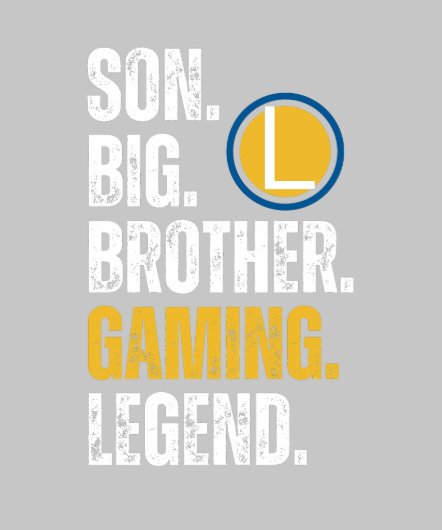 SON BROTHER GAMING LEGEND for gamer textured text (Kraag)