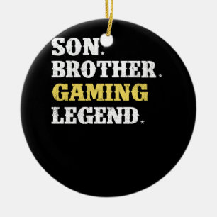 Son Brother Gaming Legend-gamer met kerstmis Keramisch Ornament