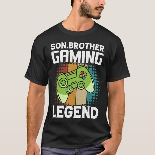 Son Brother Gaming Legend Retro-videogame T-shirt (Voorkant)