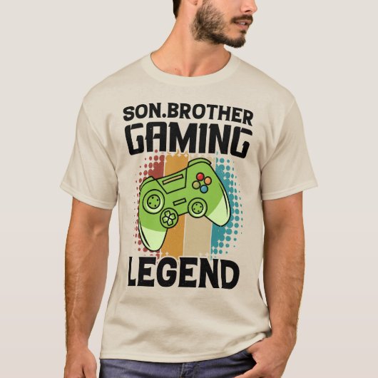 Son Brother Gaming Legend Retro-videogame T-shirt (Voorkant)