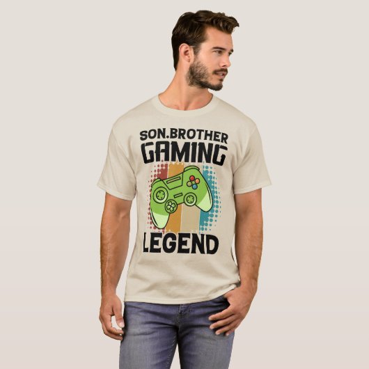Son Brother Gaming Legend Retro-videogame T-shirt (Voorkant volledig)