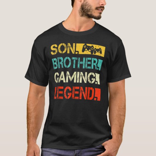 Son Brother Gaming Legend Video Gamer voor jongens T-shirt (Voorkant)