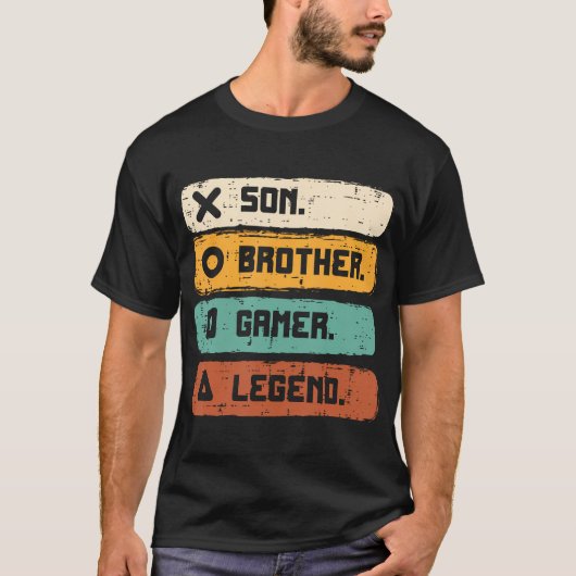 Son Brother Video Gamer Legend Gaming Mannen Boys  T-shirt (Voorkant)
