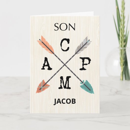 Son Camp Personaliseer Naam Pijlen Kaart (Voorkant)