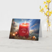 Son Christmas Holiday Remembrance Memorial Custom Kaart (Gele Bloem)