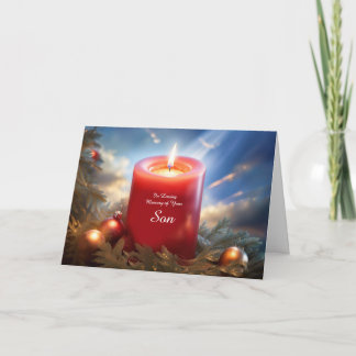 Son Christmas Holiday Remembrance Memorial Custom Kaart