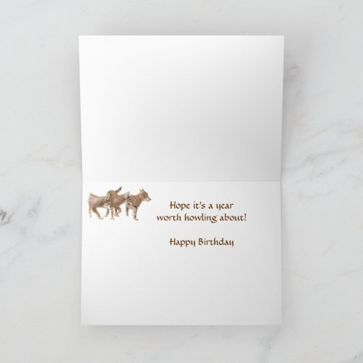 Son Cute Wolf Pups Birthday Card Kaart (Binnen)