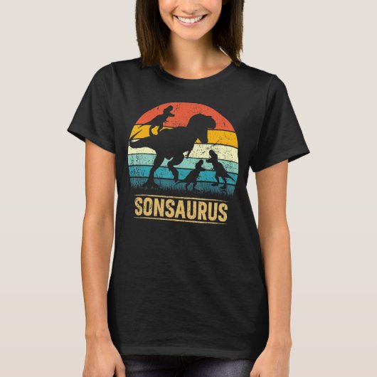 Son Dinosaur T rex Sonsaurus 3 Kinder Matching Fam T-shirt (Voorkant)