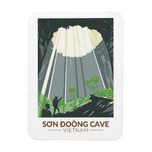 Son Doong Cave Vietnam Travel Art Vintage Magneet