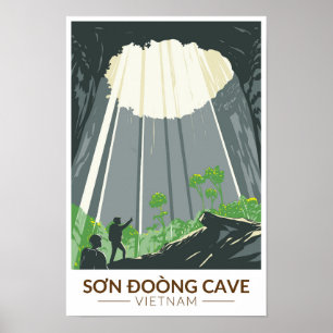 Son Doong Cave Vietnam Travel Art Vintage Poster
