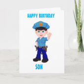 SON EN MIJN FAVORIETE POLICEMAN OP BIRTHDAAG! KAAR KAART (Voorkant)