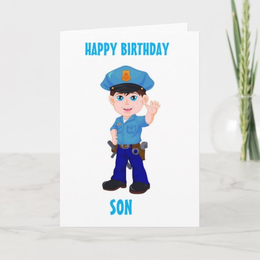 SON EN MIJN FAVORIETE POLICEMAN OP BIRTHDAAG! KAAR KAART (Voorkant)