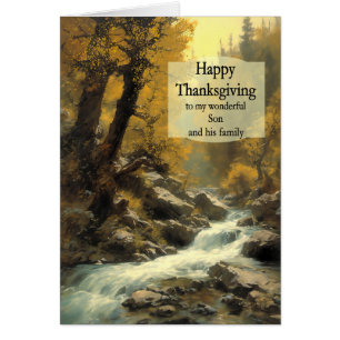 Son en zijn familie Thanksgiving Forest