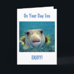 SON ENJOY, RELAX EN WEET DAT JE BIRTHDAY GELOOFD H KAART<br><div class="desc">DEZE PUFFERVIS IS ZO KLAAR OM TE VERTELLEN **UW ZON** HIJ IS VERBONDEN OP ZIJN *BIRTHDAY* EN DAN HOOP JE DAT HIJ OP ZIJN SPECIALE DAG KAN KRIJGEN EN RELAX!</div>