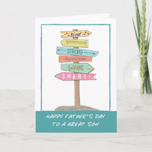 Son Fathers Day Fun Teken Goede Kwaliteit Verbazin Kaart
