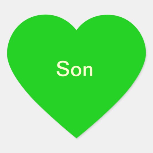 "Son" fotolabel Hart Sticker (Voorkant)
