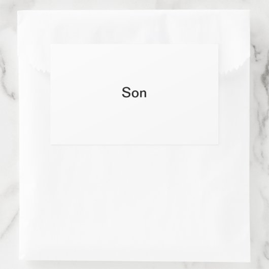 "Son" fotolabel Rechthoekige Sticker (Tas)