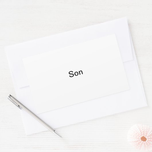 "Son" fotolabel Rechthoekige Sticker (Envelop)