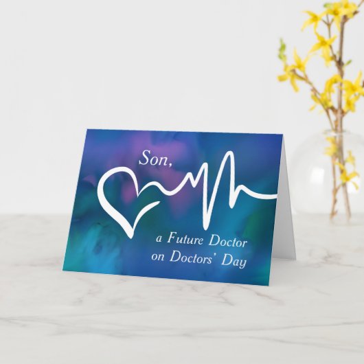 Son Future Doctor's Day Hartelijke Bedankt Kaart (Gele Bloem)