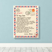 Son Gift | Brief aan mijn zoontje van mam Canvas Afdruk (Insitu (Houten vloer))