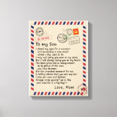 Son Gift | Brief aan mijn zoontje van mam Canvas Afdruk (Voorkant)