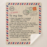 Son Gift | Brief aan mijn zoontje van mam Sherpa Deken<br><div class="desc">Son Gift | Aan mijn zoon zet je hier altijd in en beschouw het als een grote zelfzuchtige liefde van mama</div>