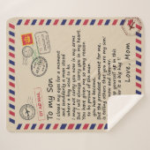 Son Gift | Brief aan mijn zoontje van mam Sherpa Deken (Voorkant (horizontaal))