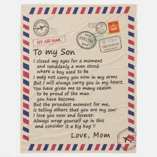 Son Gift   Brief aan mijn zoontje van mama Fleece Deken