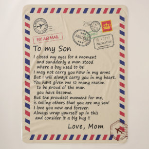 Son Gift Brief aan mijn zoontje van mama Sherpa Deken