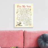 Son Gift | Hartelijk dank voor uw bijdrage aan mij Canvas Afdruk (Insitu (Woonkamer))