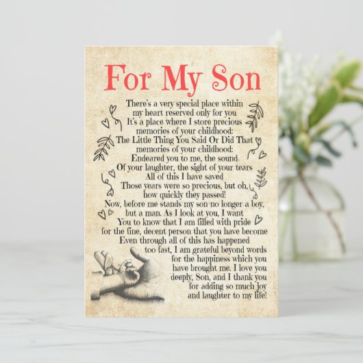 Son Gift | Hartelijk dank voor uw bijdrage aan mij Feestdagenkaart (Staand voorkant)