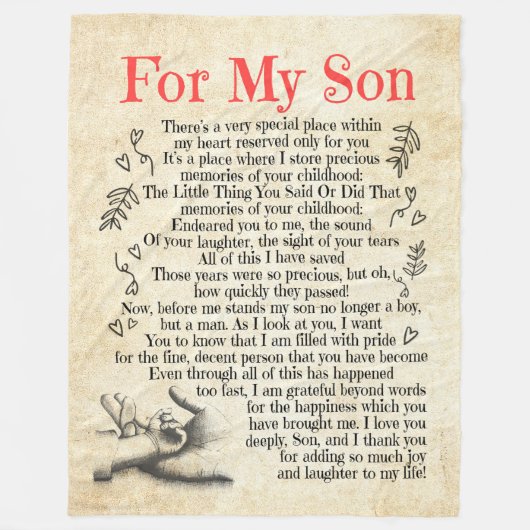 Son Gift | Hartelijk dank voor uw bijdrage aan mij Fleece Deken (Voorkant)