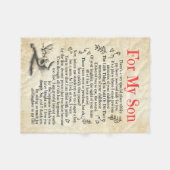 Son Gift | Hartelijk dank voor uw bijdrage aan mij Fleece Deken (Voorkant (Horizontaal))