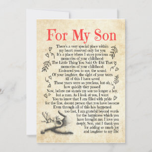 Son Gift Hartelijk dank voor uw bijdrage aan mij Kaart