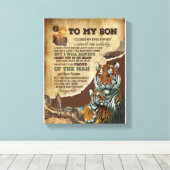 Son Gifts | Brief aan mijn zoontje van papa Canvas Afdruk (Insitu (Houten vloer))